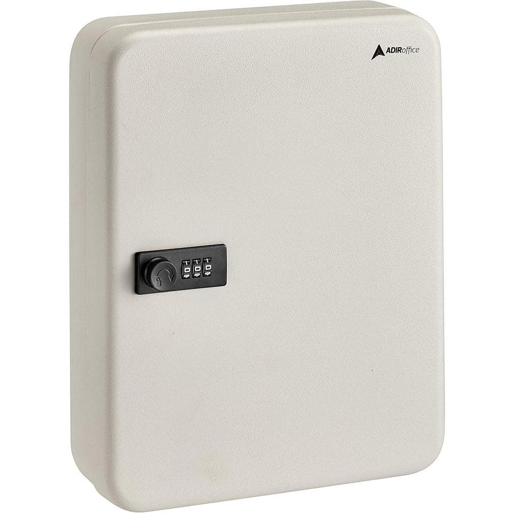 White Steel Wall-Mount 30-Key Combination Lock Cabinet