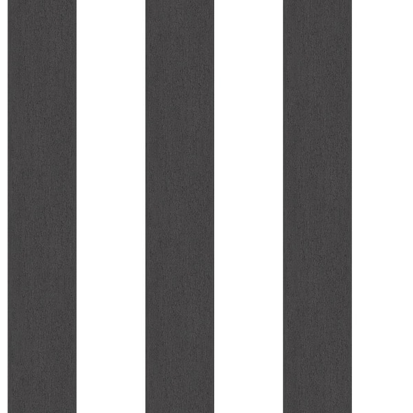Unbranded Black/White Smart Stripes 3 Surface Stripe Matte Finish Non-Pasted Vinyl on Non-Woven Wallpaper Sample