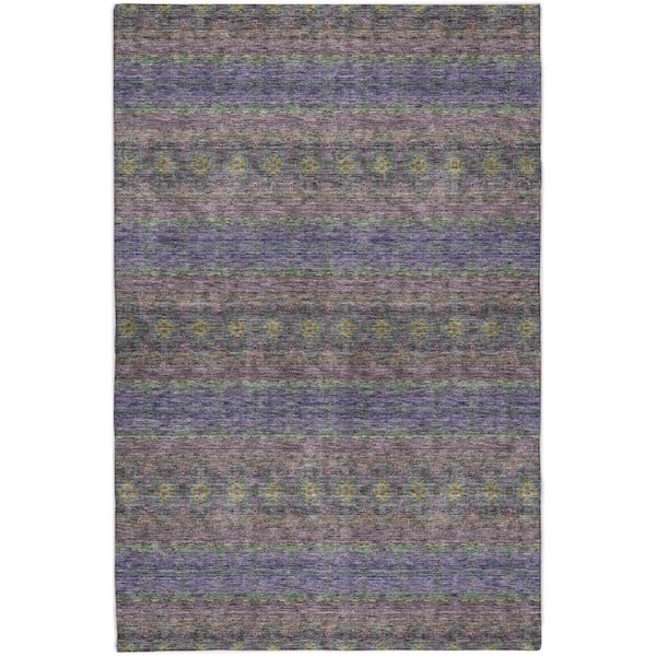 Dream Shag Premium Machine Washable Abstract ADS615 Purple 9 ft. x 12 ft. Area Rug