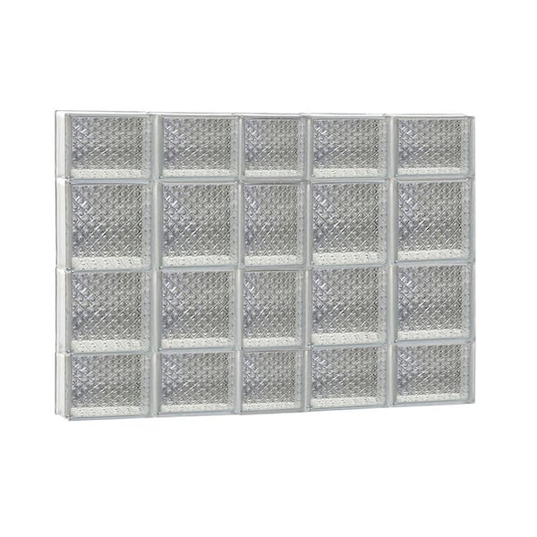 Clearly Secure 36.75 in. x 27 in. x 3.125 in. Frameless Diamond Pattern Non-Vented Glass Block Window