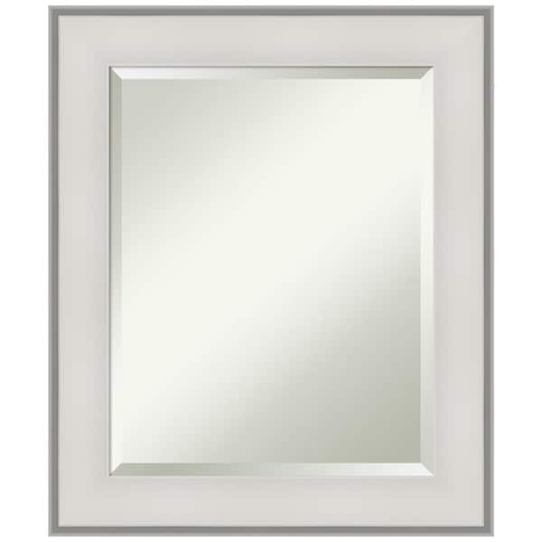 Imperial 21 in. x 24 in. Modern Rectangle Framed White Bathroom Vanity Mirror