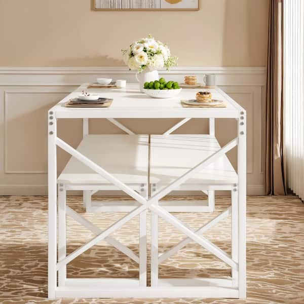 VECELO 3-Piece Dining Table Set for 6,55'' Kitchen Table with 2