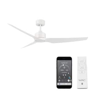 Stella 60 in. Indoor and Outdoor 3-Blade Smart Matte White Ceiling Fan with Remote Control