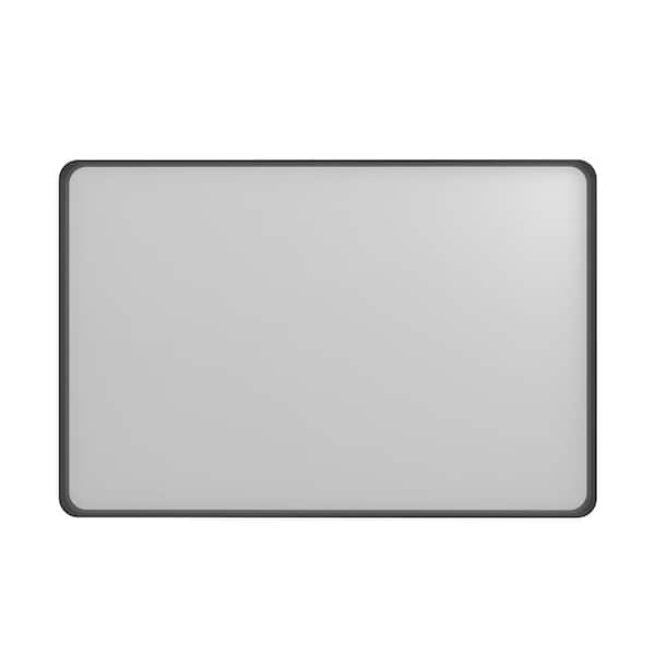 24 in. W x 36 in. H Rectangular Framed Wall-Mounted Bathroom Vanity Mirror in Tempered Glass