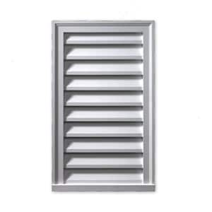 14 in. x 30 in. Decorative Rectangular White Polyurethane Weather Resistant Gable Louver Vent