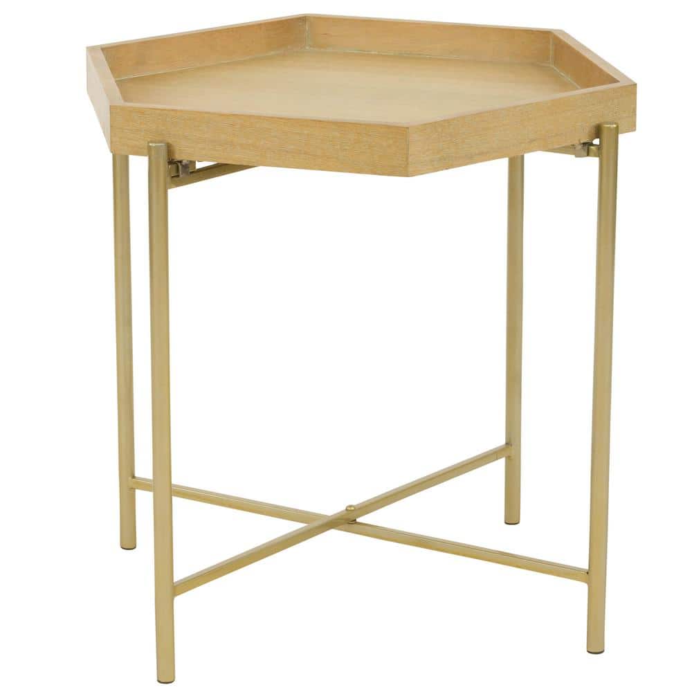 Aspire Home Accents Blevins Gold Finish Hexagon Accent Table 7067 The