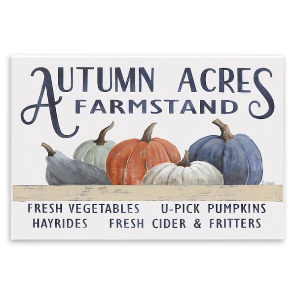 Stupell Industries Autumn Acres Farmstand Fall Signage by Soulspeak & Sawdust Unframed Graphic Typography Art Print 19 in. x 13 in.