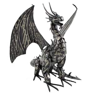 21 in. Tall Metal Dragon Statue "Alexander"