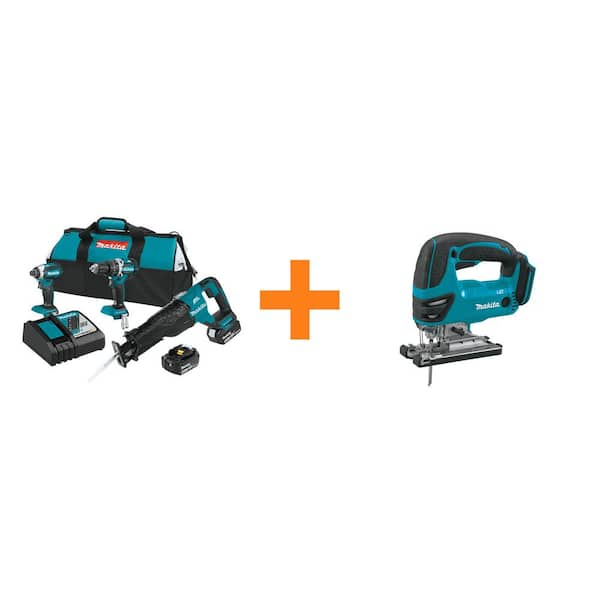 18V LXT Lithium-Ion Brushless Cordless Combo Kit (3-Tool) with 18V LXT Lithium-Ion Cordless Jigsaw