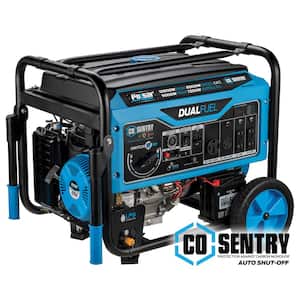 10,000/8,000 -Watt Dual-Fuel Gasoline and Propane with Recoil, Remote and Push to Start Portable Generator, CO Shutoff