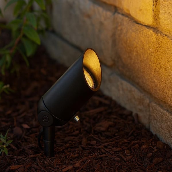 Lumacore 3000K Adjustable Lumen Black Hardwired LED Outdoor Spotlight with Variable Wattage