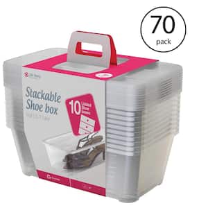 Life Story 6 Qt. Shoe Storage Container with Lid in Clear, (10-Pack) (7-Pack)