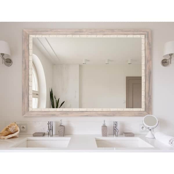 BrandtWorks Medium Rectangle Cream/Gray Casual Mirror (36 in. H x 32 in. W)