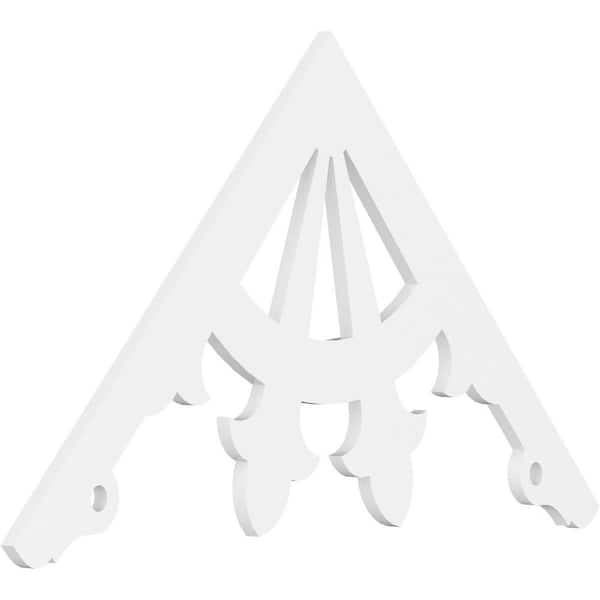 Ekena Millwork 1 in. x 48 in. x 28 in. (14/12) Pitch Riley Gable Pediment Architectural Grade PVC Moulding