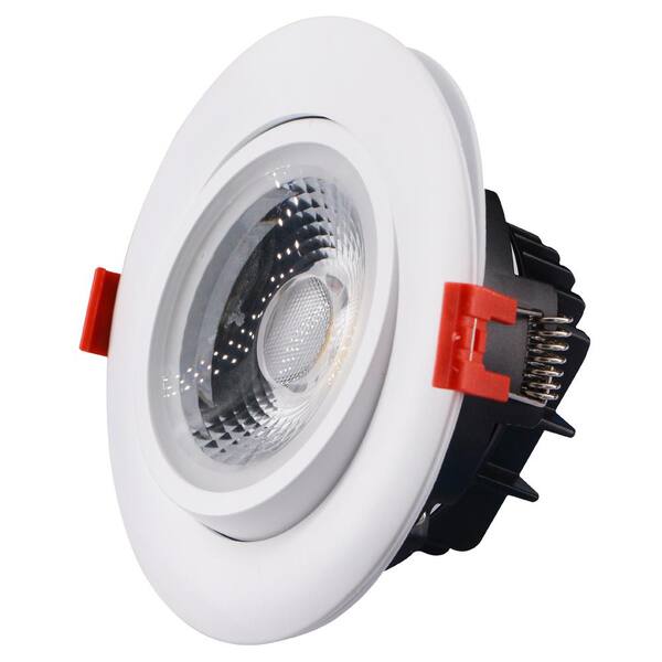 EnviroLite 4 in. White 3000K Canless Remodel Directional Gimbal Integrated LED Recessed Light Kit
