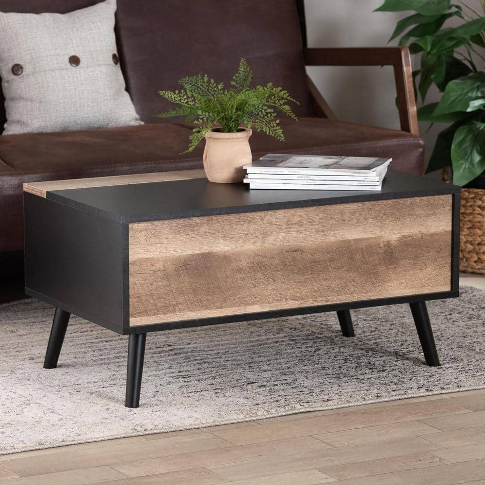 Jensen Two-Tone Wood Lift-Top Coffee Table with Storage
