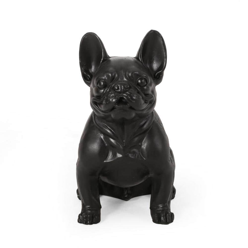 17 in. H Black Dog Garden Sculpture Garden Statues