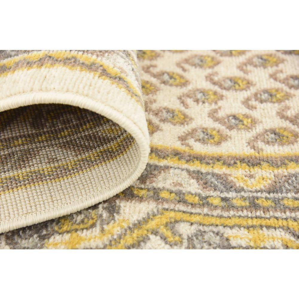 Beige and Gold Flat Woven Synthetic Runner Rug
