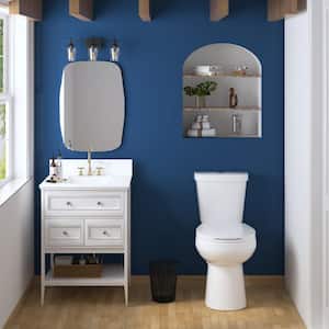 2-Piece 1.1/1.6 GPF Dual flush Round ADA Comfort Height Toilet in White Map Flush 1000g, Quiet-Close Seat Included
