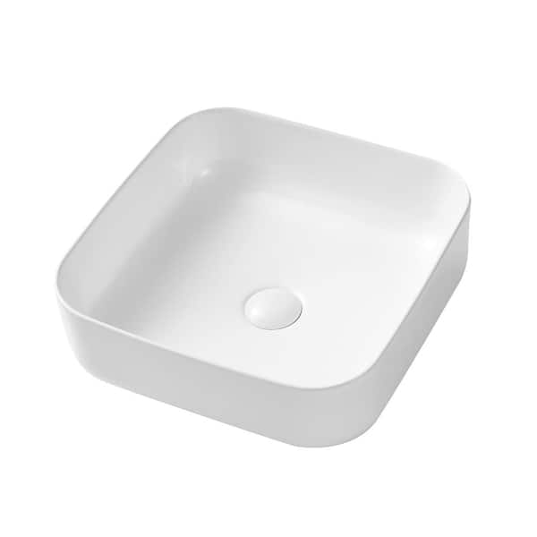 Unbranded 4-3/8 in. Undermount Sink Basin in White Ceramic