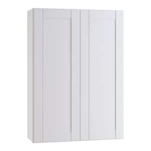 Washington Vesper White Plywood Shaker Assembled Wall Kitchen Cabinet 3 Shelves Soft Close 33 in W x 12 in D x 42 in H