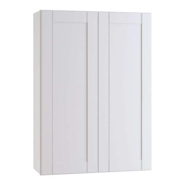 Washington Vesper White Plywood Shaker Assembled Wall Kitchen Cabinet 3 Shelves Soft Close 33 in W x 12 in D x 42 in H