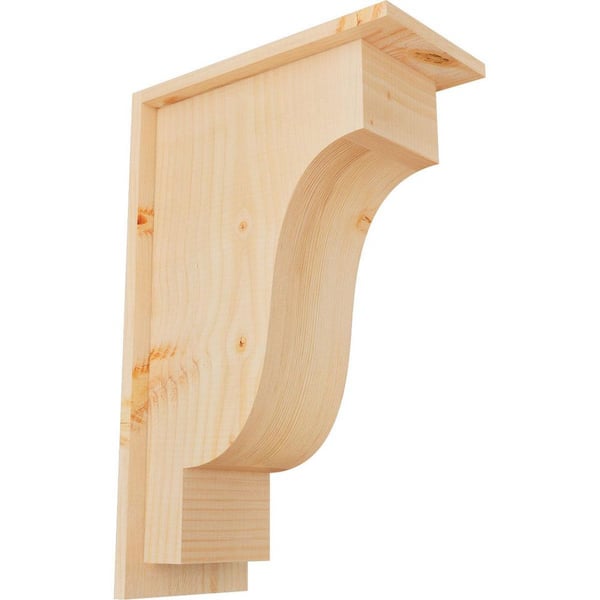 Ekena Millwork 7-1/2 in. x 14 in. x 22 in. Newport Smooth Douglas Fir Corbel with Backplate