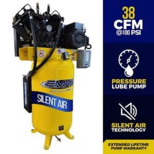 Industrial Series 80 Gal. 10 HP 1-Phase Silent Air Electric Air Compressor with pressure lubricated pump