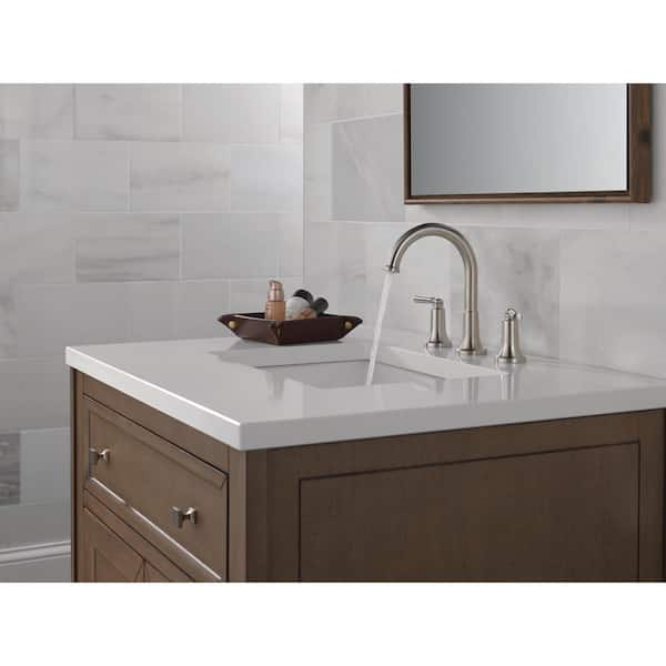 Saylor 8 in. Widespread Double Handle Bathroom Faucet in Stainless Steel
