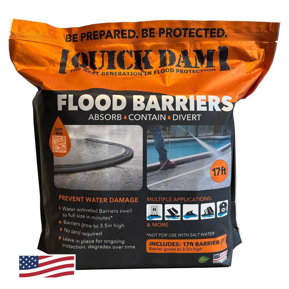 Quick Dam Water Activated 17 ft. Flood Barrier (1-Pack) QD617-1