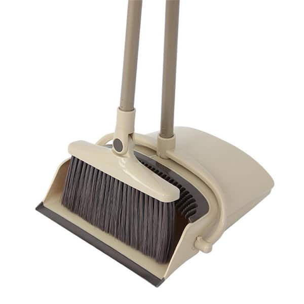 Wellco 38 in. Gray Stand Up Folding Broom and Dustpan Set BDS12655153G ...