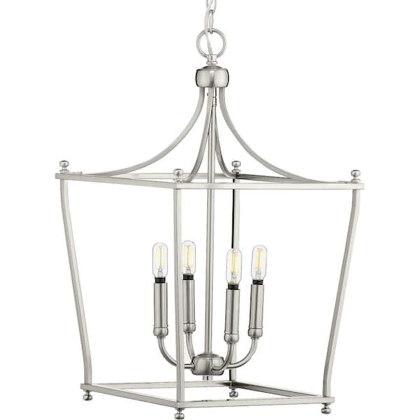 Progress Lighting Parkhurst 4 Light Brushed Nickel Foyer Pendant P500214 009 The Home Depot