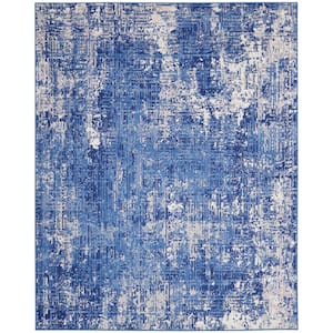 Whimsicle Blue Ivory 8 ft. x 10 ft. Abstract Area Rug