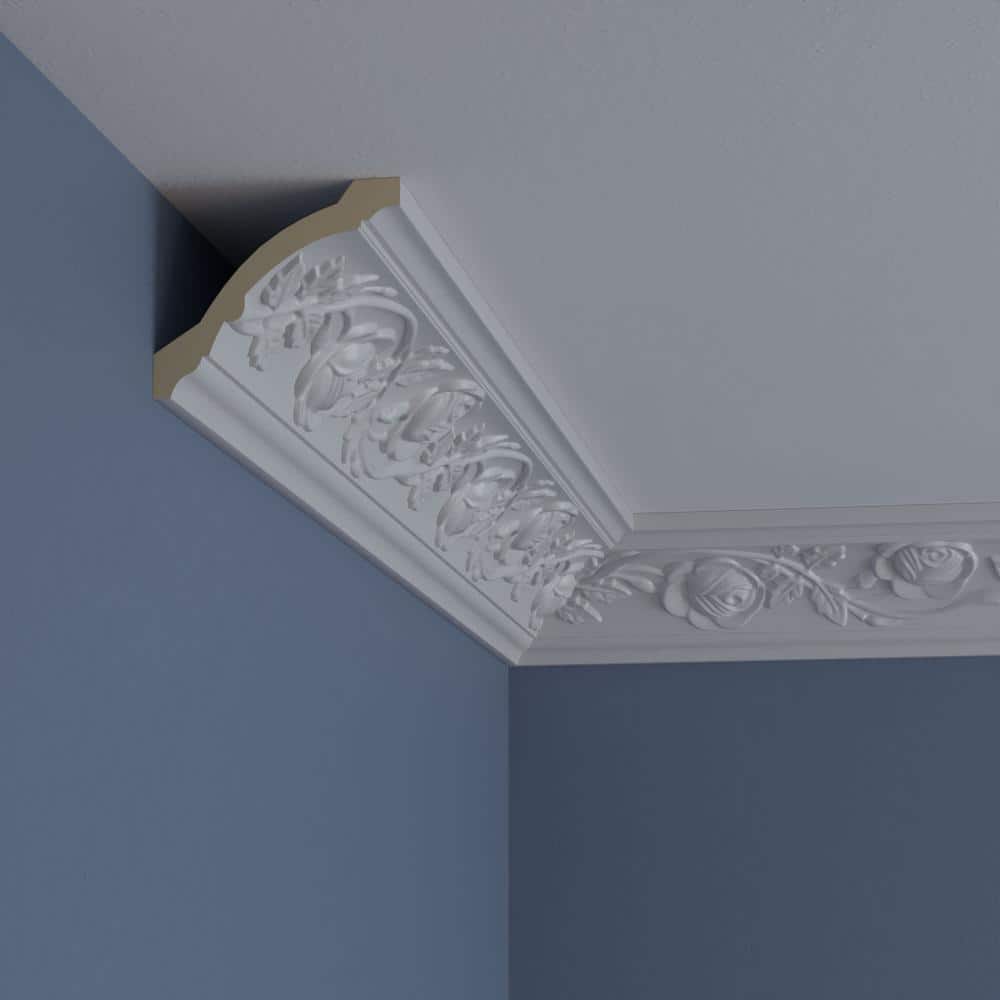 3 1/4"H x 3 3/4"P x 5"F x 94 1/2"L Bulwark Rose Crown Moulding