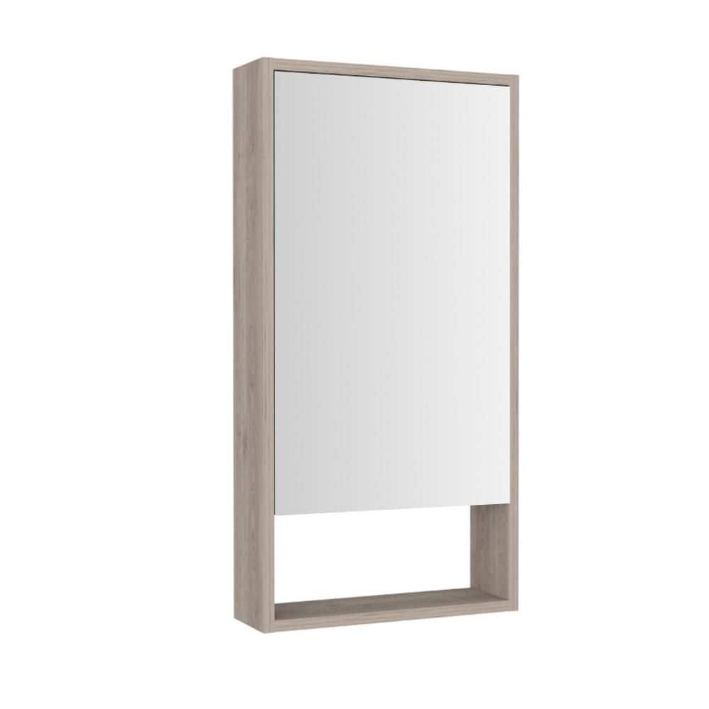 17.9 in. W x 35.4 in. H Rectangular Light Gray Particle Board Wall Mount Medicine Cabinet with Mirror and Open Shelf price history on PriceWatchPro