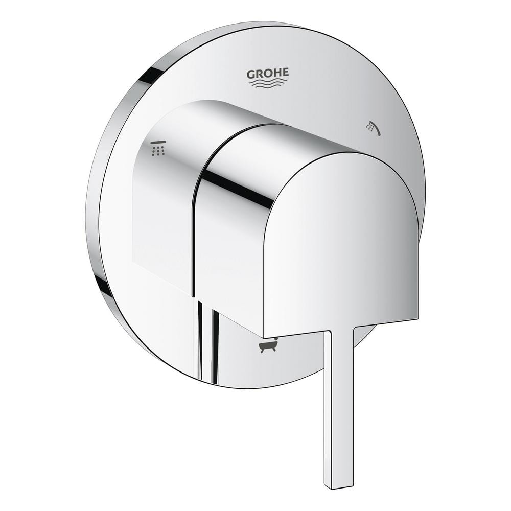 Modern Chrome 3-Way Diverter Shower Trim with Lever