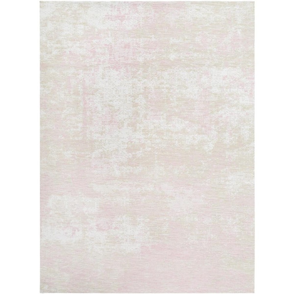 Livabliss Barbados Mauve/Off-White Abstract 5 ft. x 7 ft. Indoor/Outdoor Area Rug