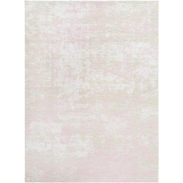 Livabliss Barbados Mauve/Off-White Abstract 7 ft. x 9 ft. Indoor/Outdoor Area Rug