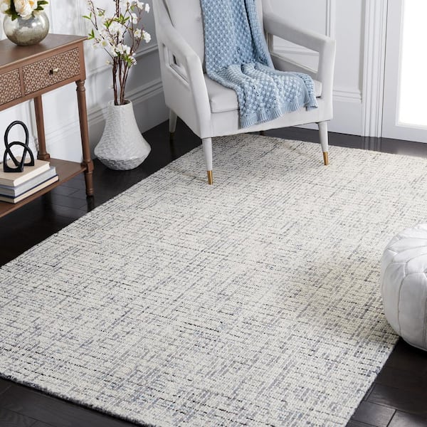 Abstract Gray/Ivory 8 ft. x 10 ft. Speckled Area Rug