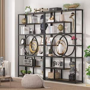 Benjamin 43 in. Black Bookcase Bookshelf 7-Tier Etagere Open Wood Display St & Shelving Units Storage for Home Office