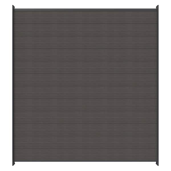 UltraEasy Flat Enclosures 6 ft. x 6 ft. Argentinian Silver Gray Composite Horizontal Fence Panel Kit with Gray Frame
