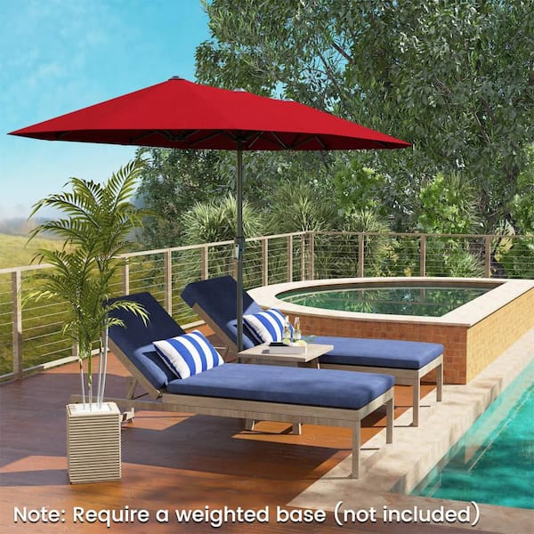 13 ft. Market Large Patio Umbrella Outdoor Double-Sided Table Umbrella for Garden in Wine