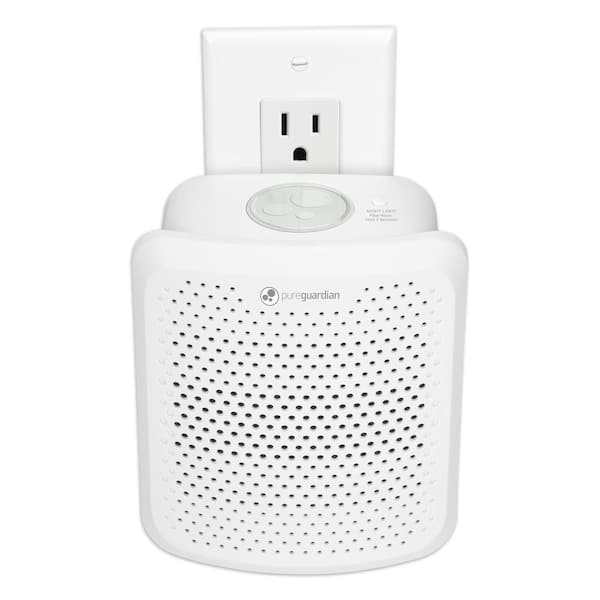 Allergen Filter Pluggable Air Purifier 6.5 in. White for Home with Nightlight, Allergens, Dust, Pollen, Pet Dander