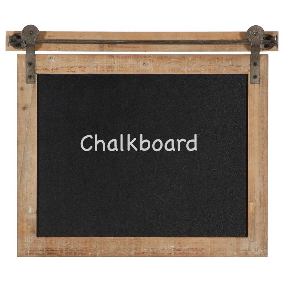 Rustic Brown Wood and Iron 21" Wall Chalkboard Decor