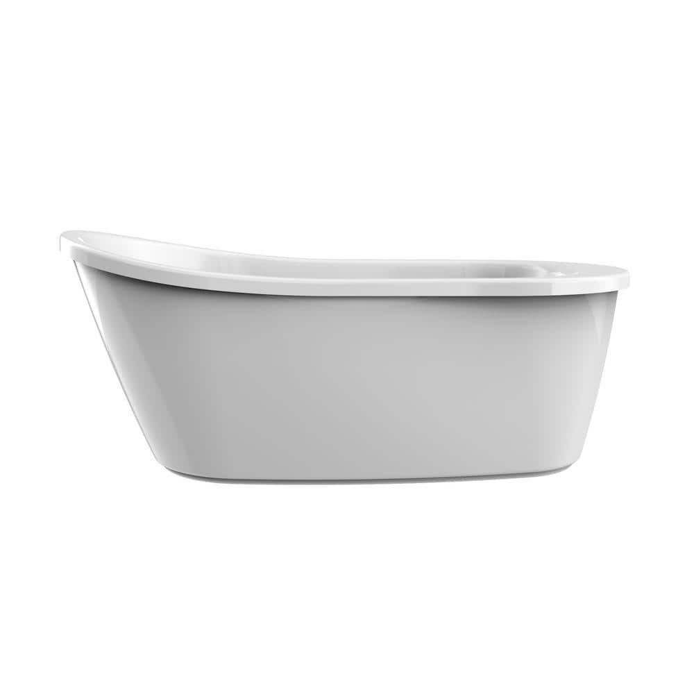 Piccolo 59" White Acrylic Freestanding Soaking Bathtub