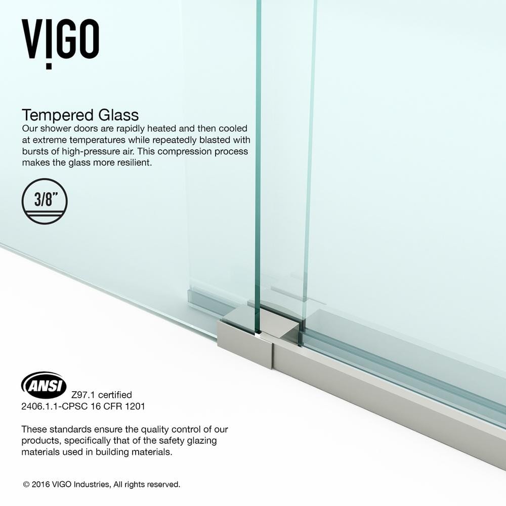 Luca 56-60" Frameless Sliding Shower Door with Clear Glass