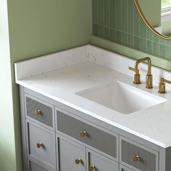 DELUXE DL LIVING 21.25 in. W. Carrara Engineered Stone Side splash