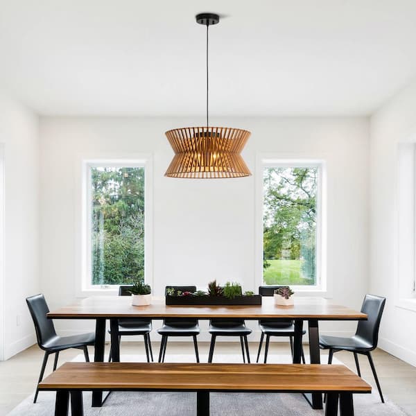 Highler 3-Light Brown Basket Chandelier