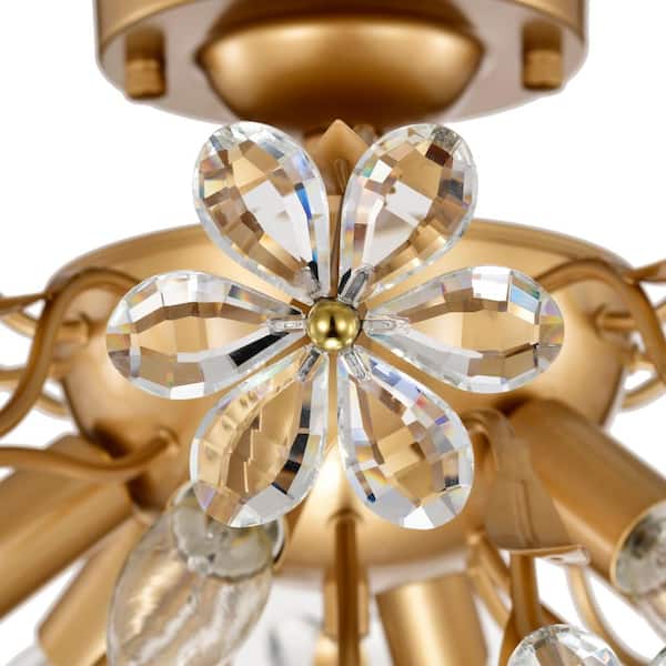 Jojospring Jimena 21.7 in. 6-Light Glossy Bronze Daisy Flower