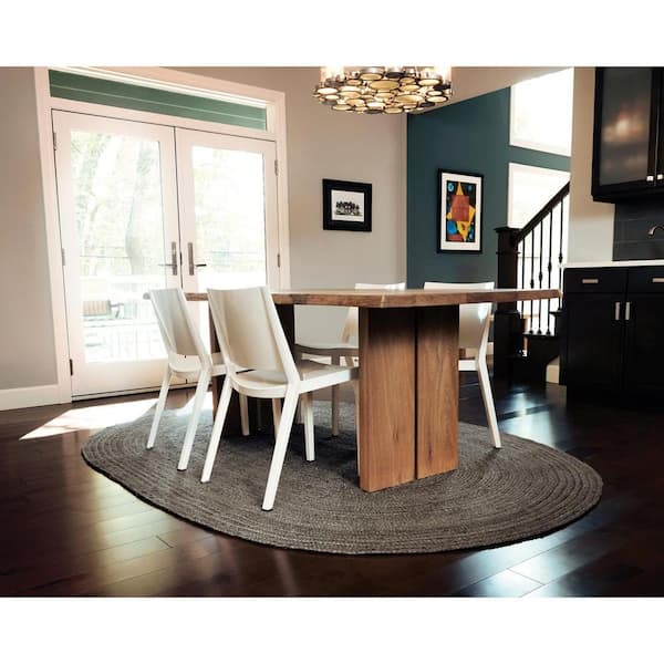 Kerala Gray 6 ft. x 9 ft. Jute Oval Area Rug